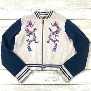 Tea dragon zip-up sweater